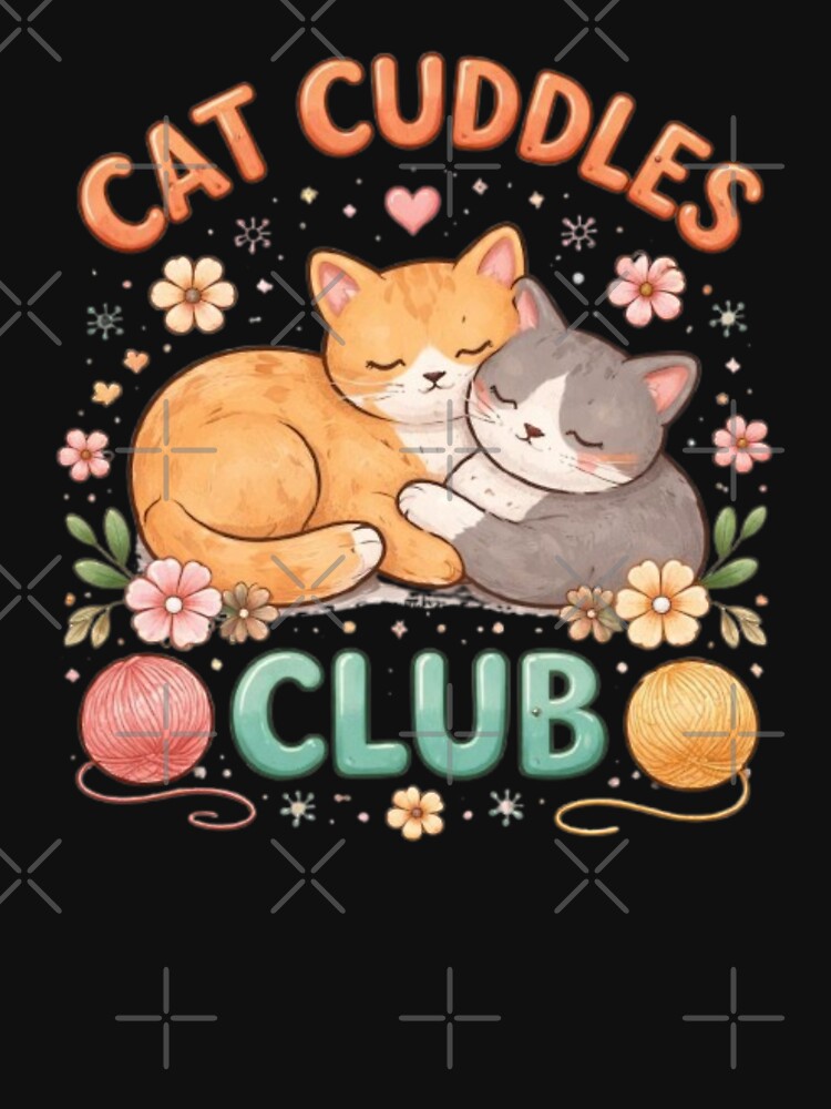 Cat Cuddles Club Cute Aesthetic Cat Lover Design by Sanika arts T-Shirts, Hoodie, Sweatshirt | BlankRebels.com (Image 3)