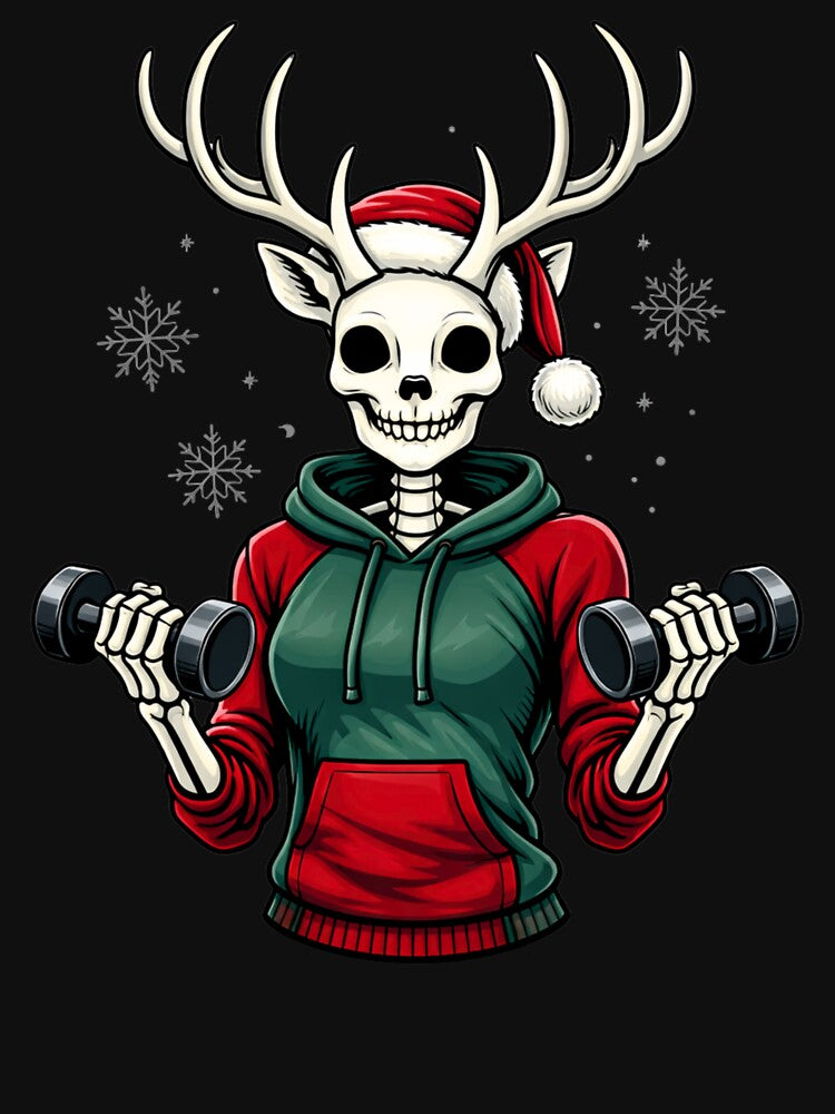 Fitness Reindeer Skeleton – Winter Strength Aesthetic Art by ColorSplash123 T-Shirts, Hoodie, Sweatshirt (Image 3)