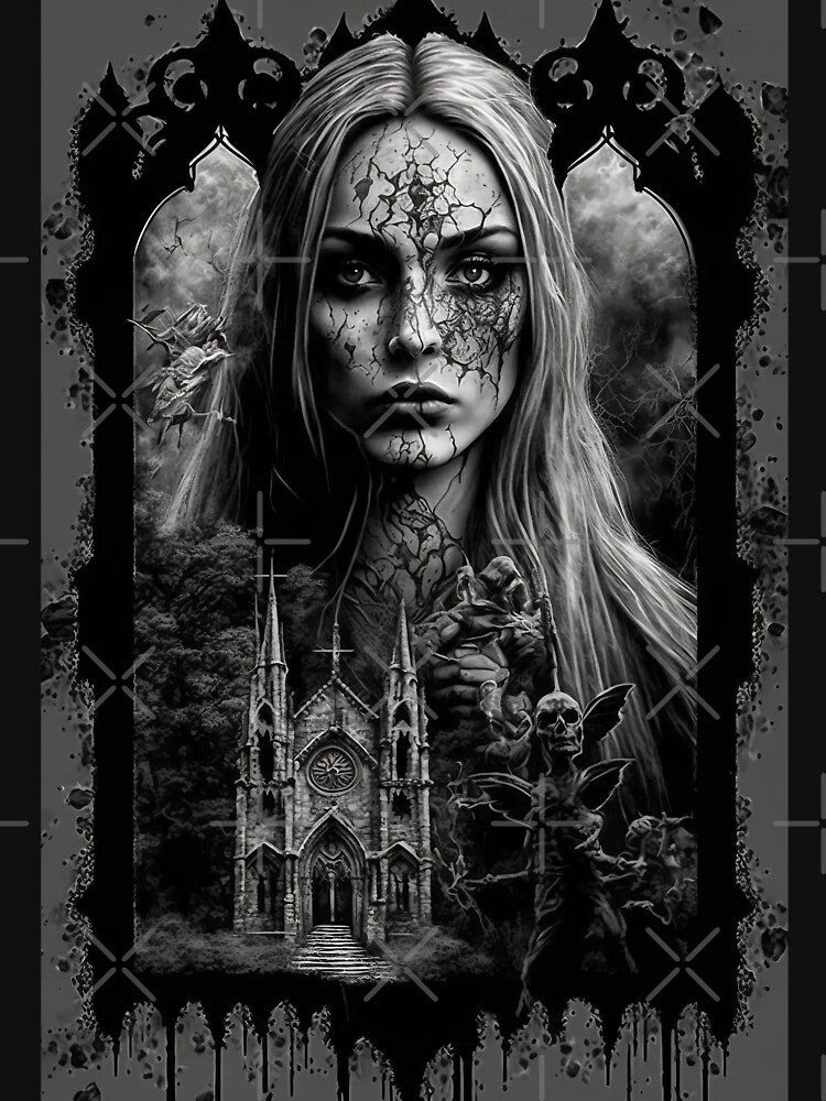 Gothic Art - Gothic Beauty Painting - Gothic Horror Artwork by ZickDezine T-Shirts, Hoodie, Sweatshirt (Image 3)