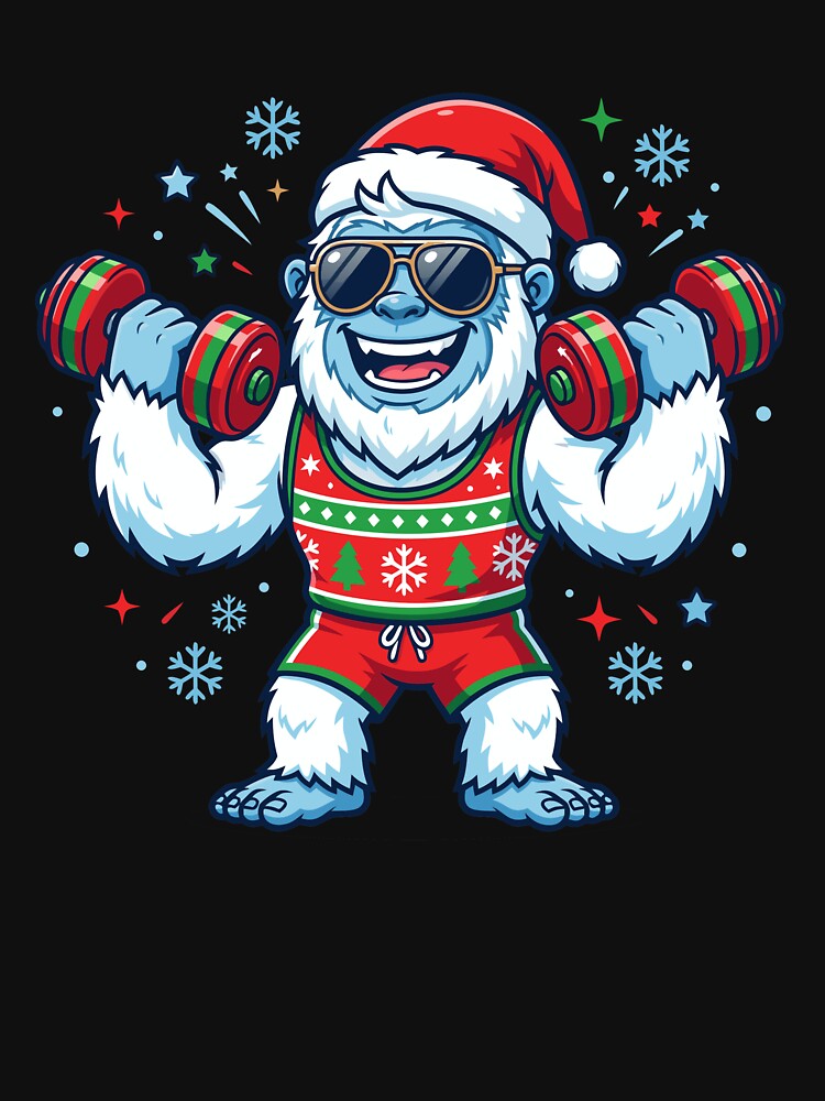 Christmas Yeti Weightlifter Gym Funny Workout Yeti Gear by DynamicDesign T-Shirts, Hoodie, Sweatshirt (Image 3)