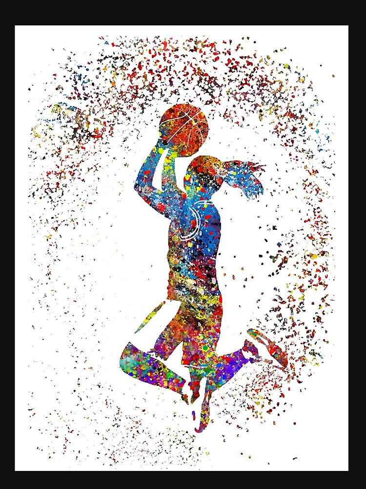 Basketball girl watercolor basketball girl by lenawlseysx T-Shirts, Hoodie, Sweatshirt | BlankRebels.com (Image 3)