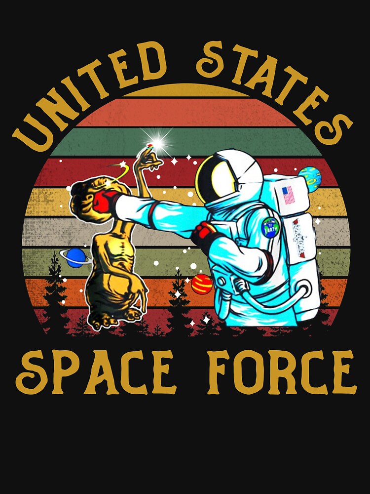 Funny United States Space Force Punch The Alien Retro Vintage by margarettil63