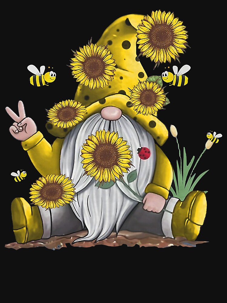 Sunflower Gnome With Bee Hippie Gnome by tranminhthuan19
