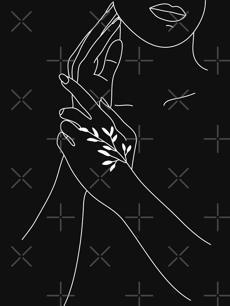 Woman Hand Flower Minimal Line Art by minimallineart T-Shirts, Hoodie, Sweatshirt | BlankRebels.com (Image 3)