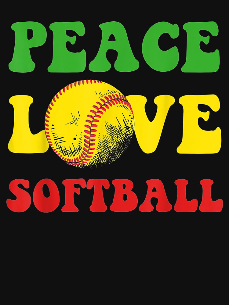 American Sports Lover Hippie Peace Softball Player Softball by tashiav T-Shirts, Hoodie, Sweatshirt (Image 3)