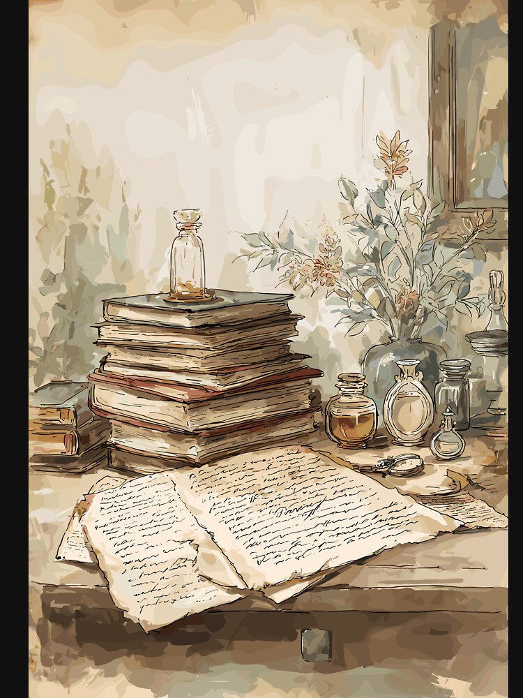 Scholarly Archive Vintage Manuscripts Light Academia by bapupa T-Shirts, Hoodie, Sweatshirt | BlankRebels.com (Image 3)