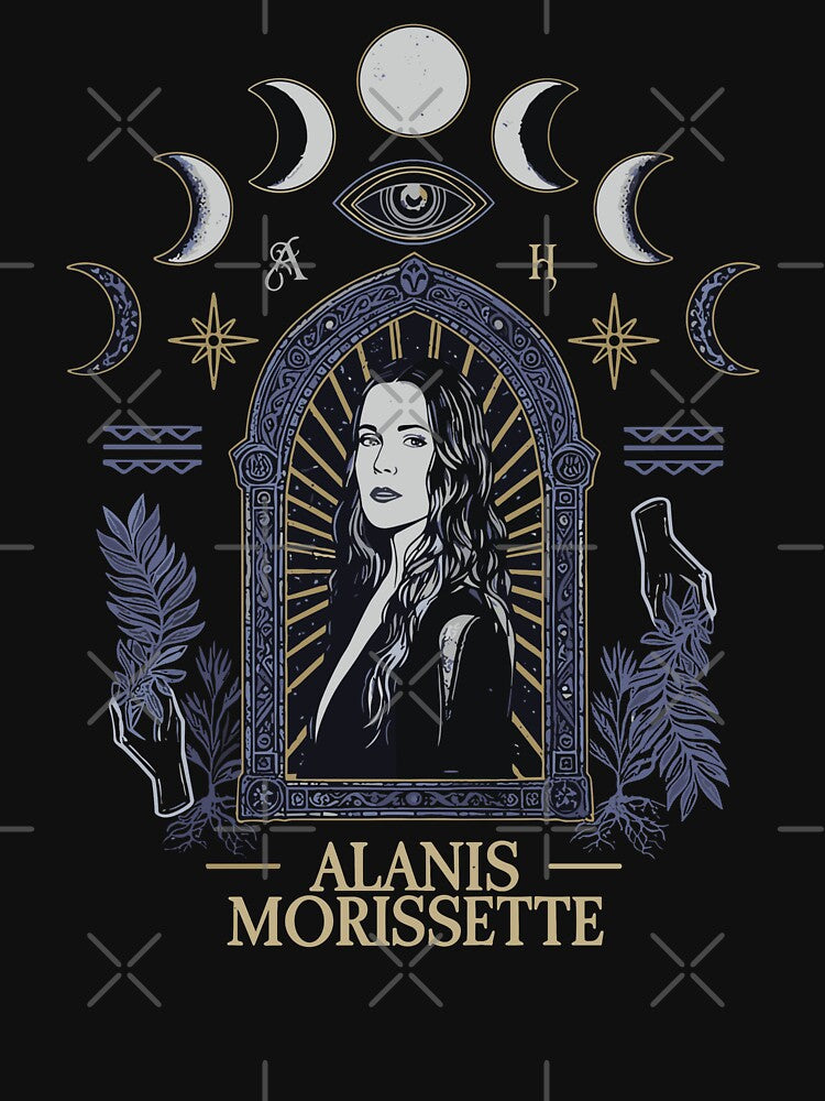 Alanis Morissette Celestial Arch Moon Phase Graphic by Evaevonechi T-Shirts, Hoodie, Sweatshirt | BlankRebels.com (Image 3)