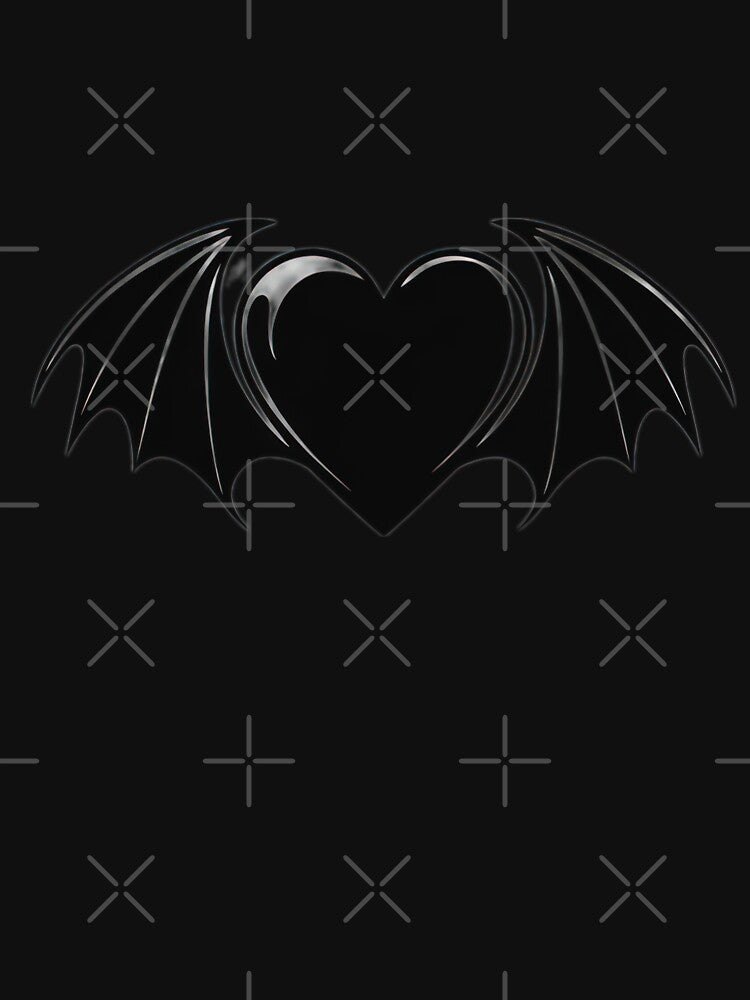 Valentines Day black heart with bat wings,Valentine heart,valentine art,valentine design by Expressions-Sel... (Image 3)