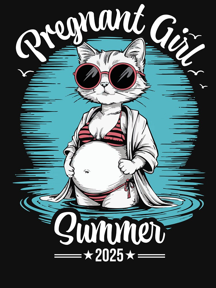 Pregnant Girl Summer Cat by Hamsatshirt T-Shirts, Hoodie, Sweatshirt | BlankRebels.com (Image 3)