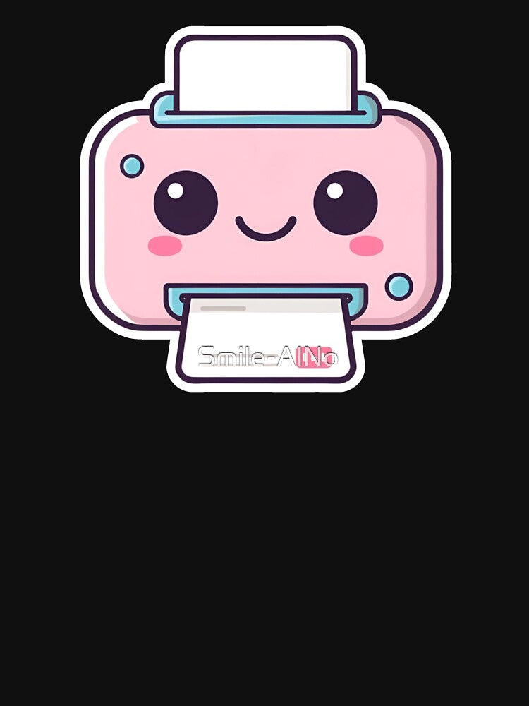 Kawaii Printer Buddy — Pastel Cute Office Gadget Friend Illustration T-Shirts, Hoodie, Sweatshirt
