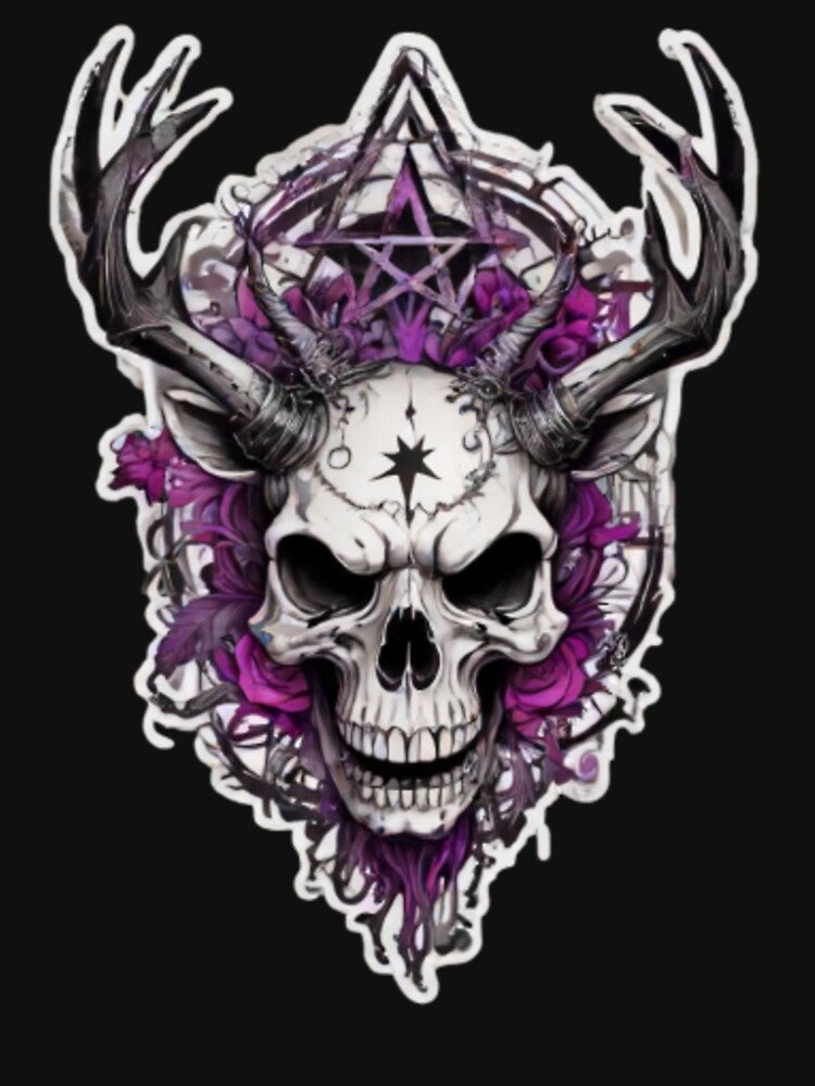 Gothic Deer Skull Pentagram by Mr-Feniks-55 T-Shirts, Hoodie, Sweatshirt | BlankRebels.com (Image 3)