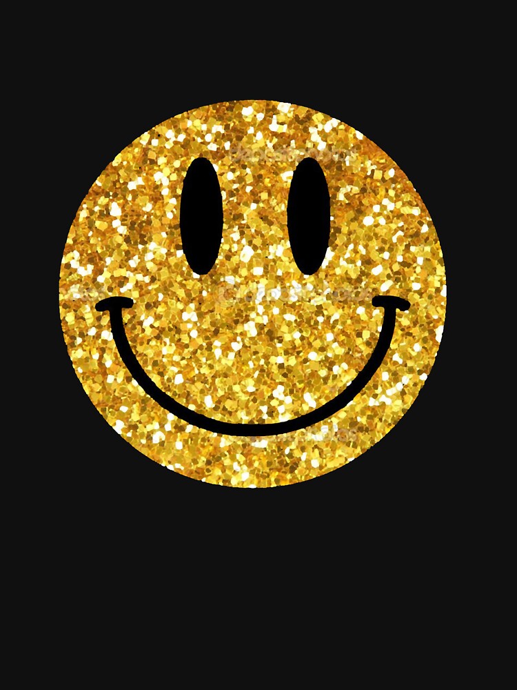 Gold Glitter Smiley Face by JennifCarman