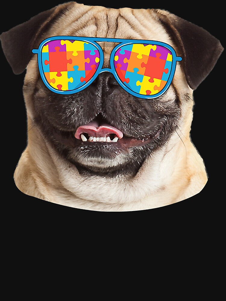 Dog Lover Funny Autism Awareness Pug by JohnnyBench73 T-Shirts, Hoodie, Sweatshirt | BlankRebels.com (Image 3)