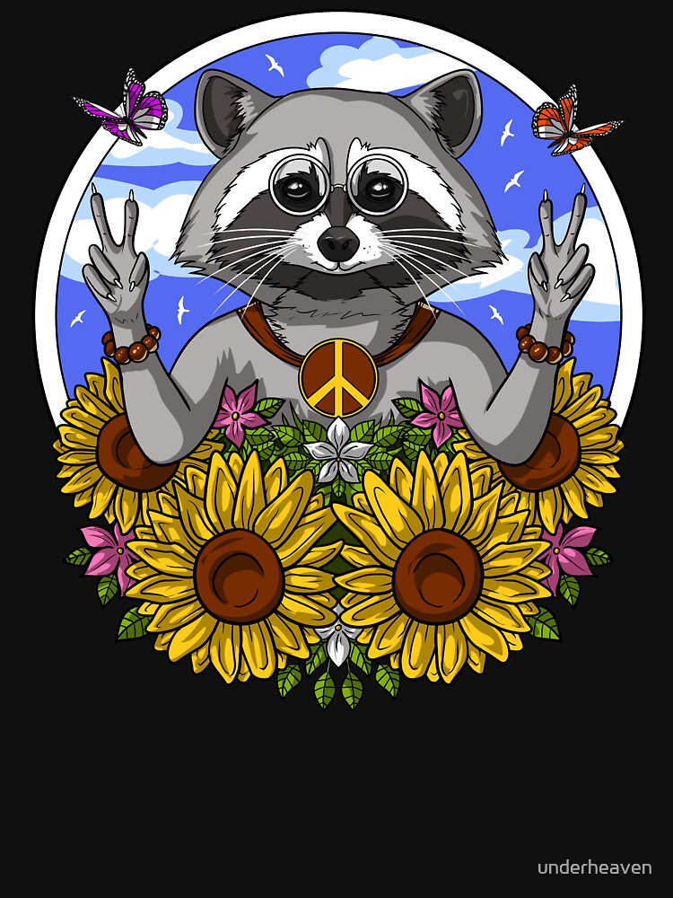 Hippie Raccoon by underheaven T-Shirts, Hoodie, Sweatshirt | BlankRebels.com (Image 3)