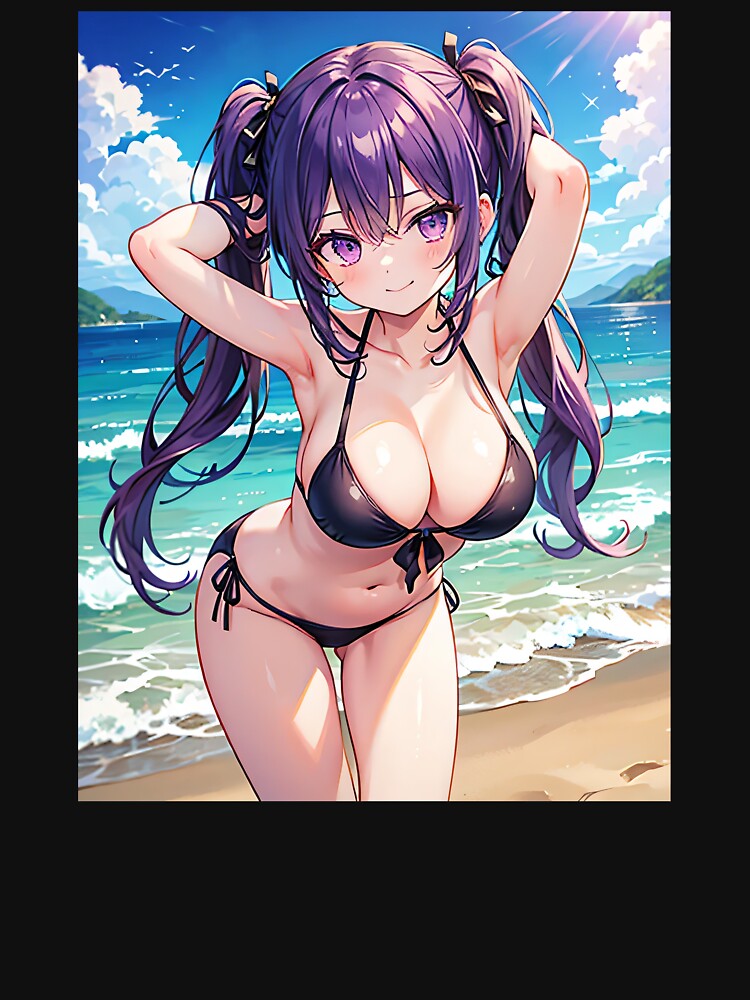 Lavender Hair Bikini Anime Waifu by EnchantedAnime T-Shirts, Hoodie, Sweatshirt | BlankRebels.com (Image 3)