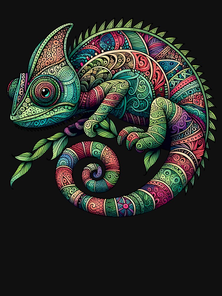 Colorful Chameleon by Funny Vintage Stickers And T-Shirts Hoodie, Sweatshirt | BlankRebels.com (Image 3)