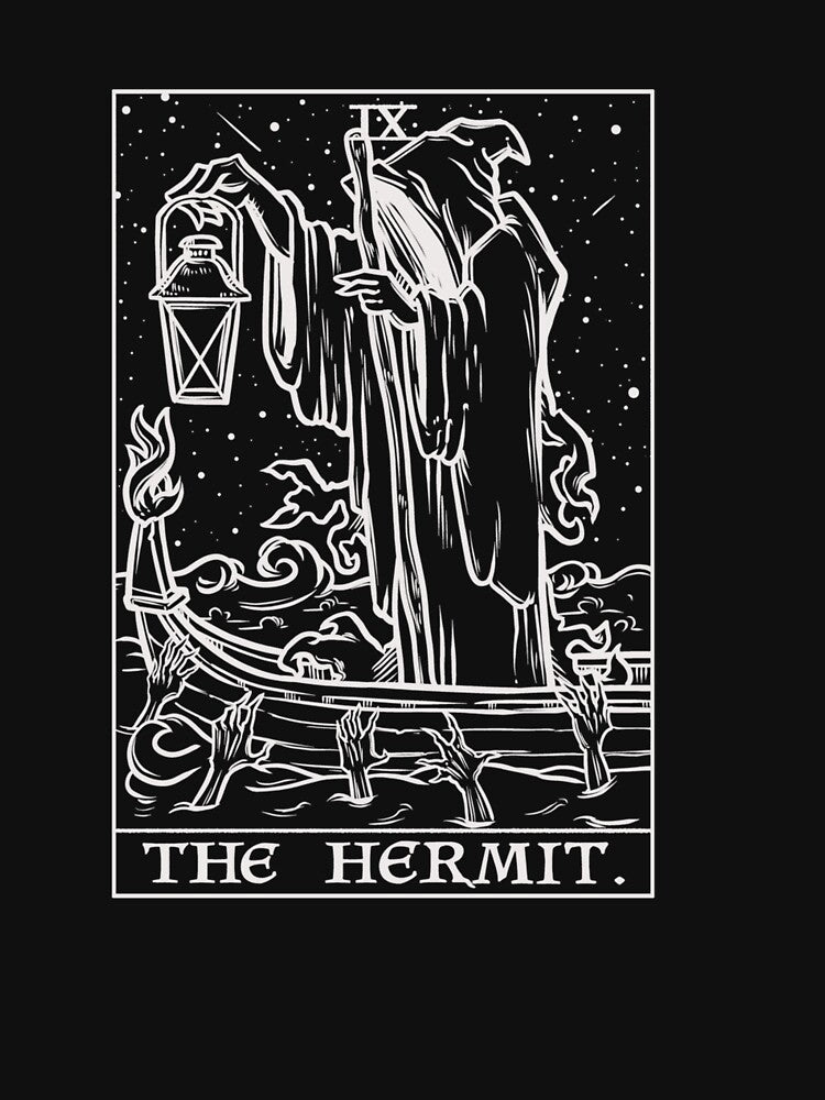 The Hermit Tarot Card Gothic Halloween Grim Reaper Occult by taaddison50 T-Shirts, Hoodie, Sweatshirt (Image 3)