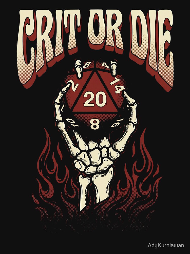 Crit Or Die - Skeleton Hand RPG by AdyKurniawan T-Shirts, Hoodie, Sweatshirt | BlankRebels.com (Image 3)
