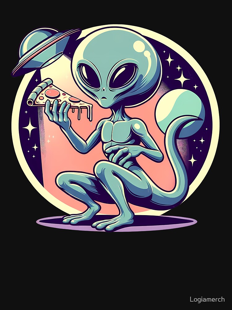 Funny Alien Pizza Lover, UFO by Logiamerch T-Shirts, Hoodie, Sweatshirt | BlankRebels.com (Image 3)