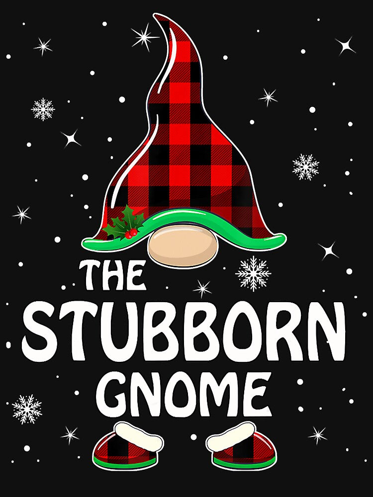 Stubborn Gnome Buffalo Plaid Matching Family Christmas by JonathanJeffrey T-Shirts, Hoodie, Sweatshirt (Image 3)