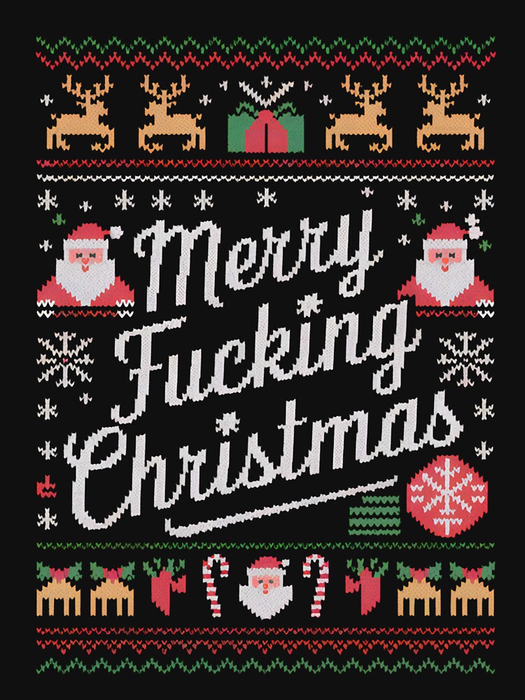 Merry Fcking Christmas Funny Ugly Sweater Holiday by torildorxop T-Shirts, Hoodie, Sweatshirt | BlankRebels.com (Image 3)