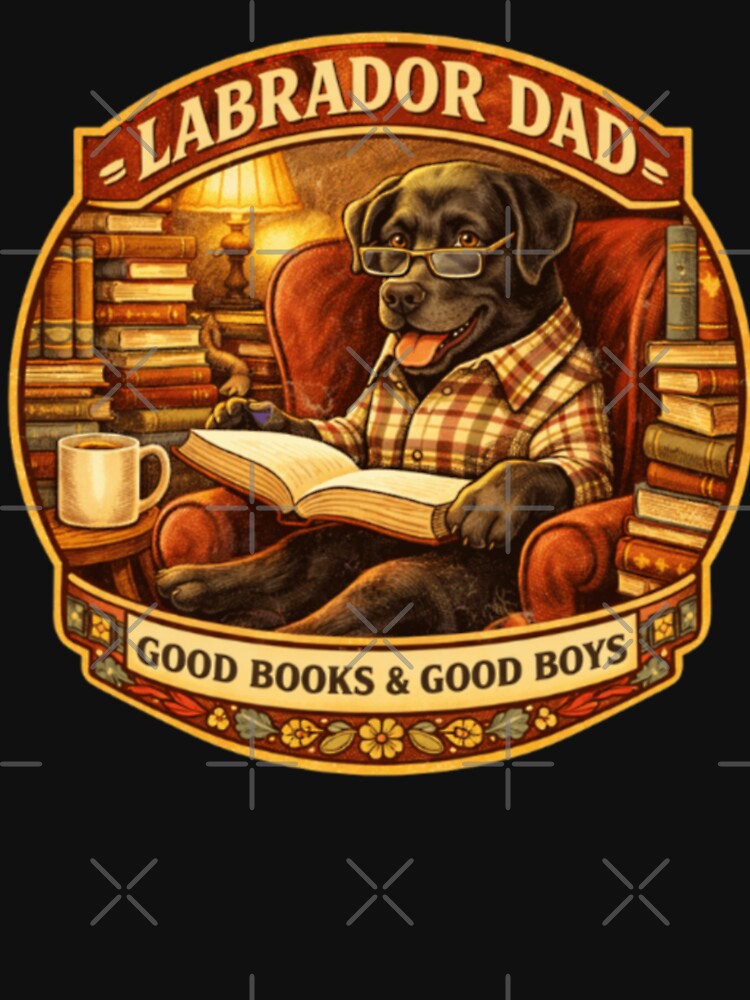 Labrador Dad Reading Books — Good Books Good Boys Vintage Badge Gift by PawPrintCustom T-Shirts, Hoodie, Sweatshirt (Image 3)