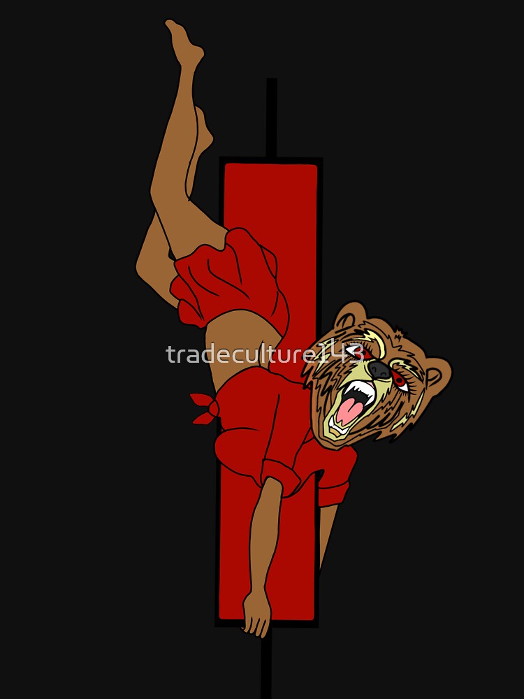 Half Pinup Girl Half Bear Riding Bearish Candlestick In A Downtrend Bear Market by tradeculture143 T-Shirts,... (Image 3)