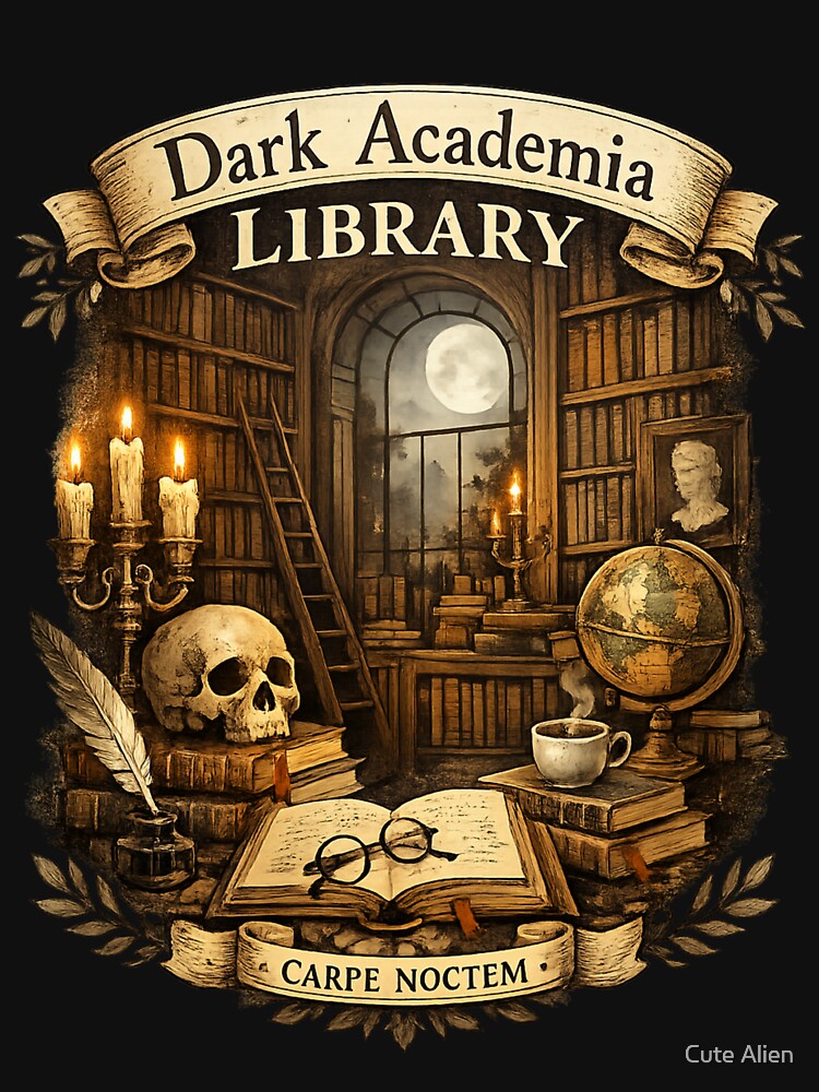 Dark Academia Library by Cute Alien T-Shirts, Hoodie, Sweatshirt | BlankRebels.com (Image 3)