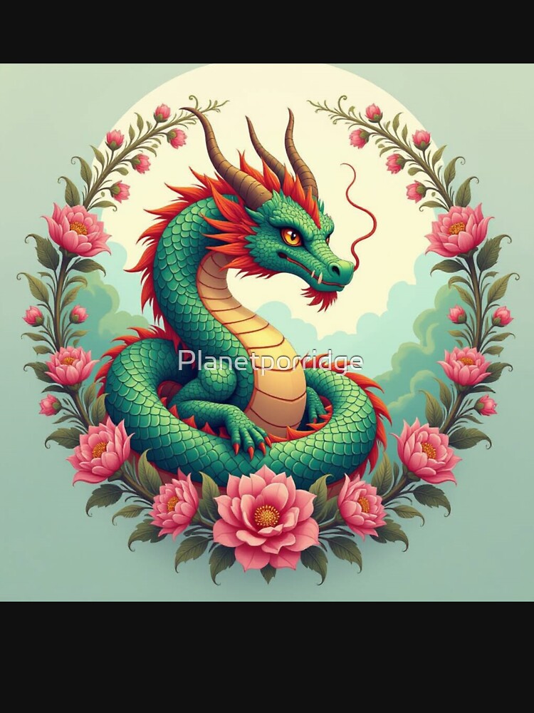 Dragon In Flowers by Planetporridge T-Shirts, Hoodie, Sweatshirt | BlankRebels.com (Image 3)