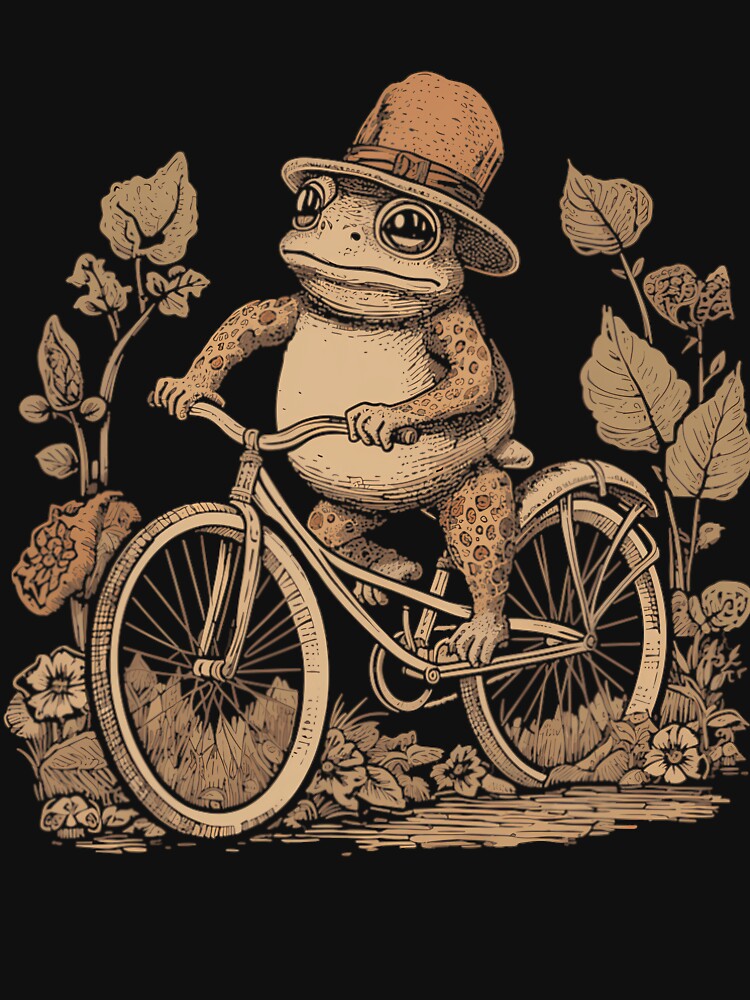 Cottagecore Aesthetic Frog Riding Bike by banigobjeshkp T-Shirts, Hoodie, Sweatshirt | BlankRebels.com (Image 3)