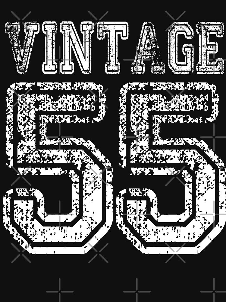 Vintage 55 2055 1955 T-shirt Birthday Gift Age Year Old Boy Girl Cute Funny Man Woman Jersey Style by... (Image 3)