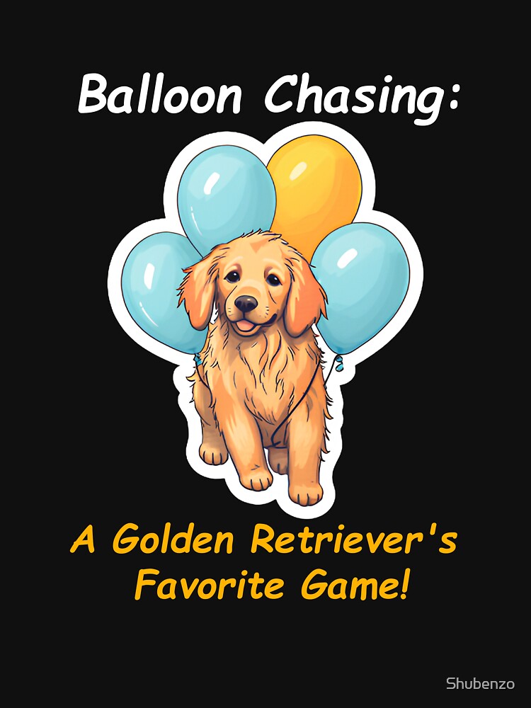 Golden Retriever Puppy with Balloon games by Shubenzo T-Shirts, Hoodie, Sweatshirt | BlankRebels.com (Image 3)