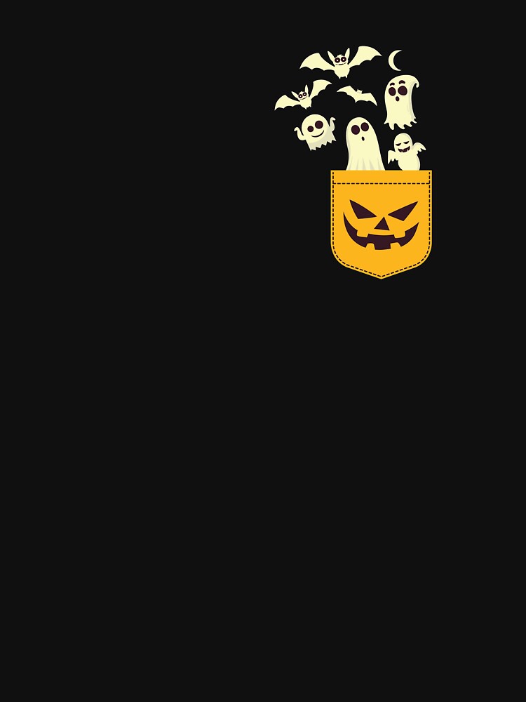 Happy Halloween Jack-O-Lantern Pocket Ghosts T Shirt by BUBLTEES Hoodie, Sweatshirt | BlankRebels.com (Image 2)