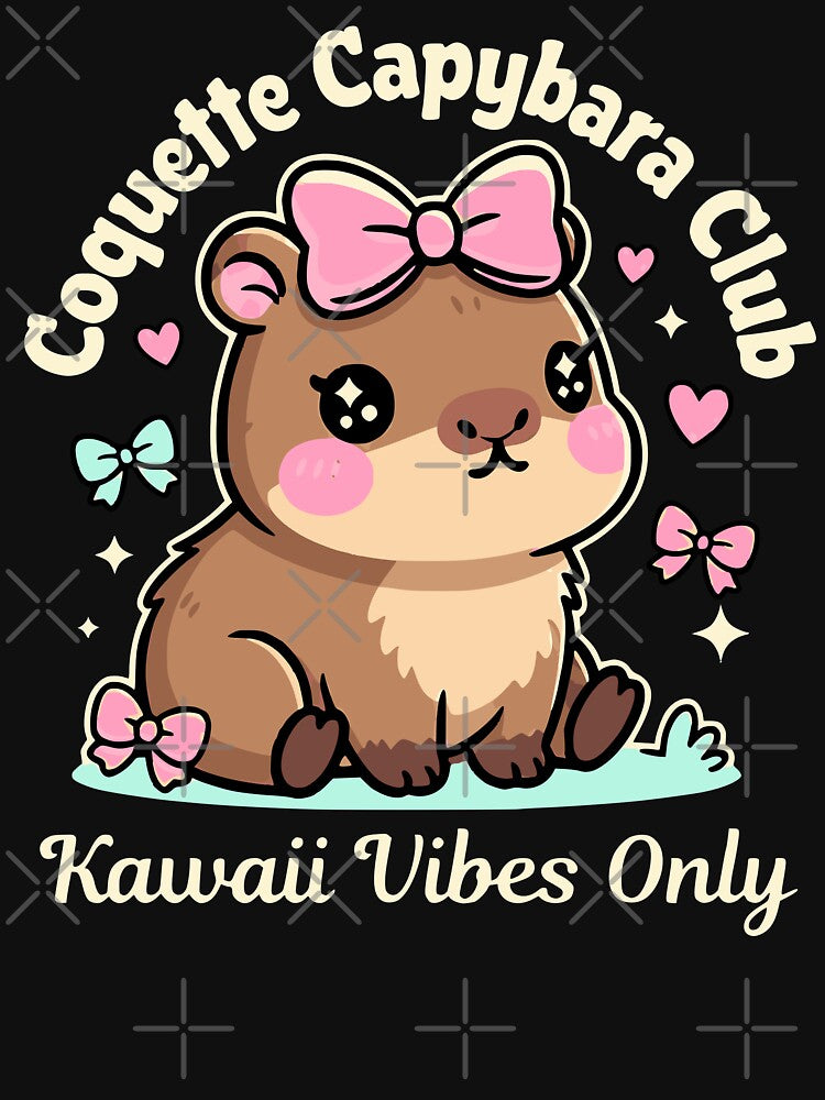 Coquette Capybara Club – Kawaii Vibes Only by pkk72 T-Shirts, Hoodie, Sweatshirt | BlankRebels.com (Image 3)