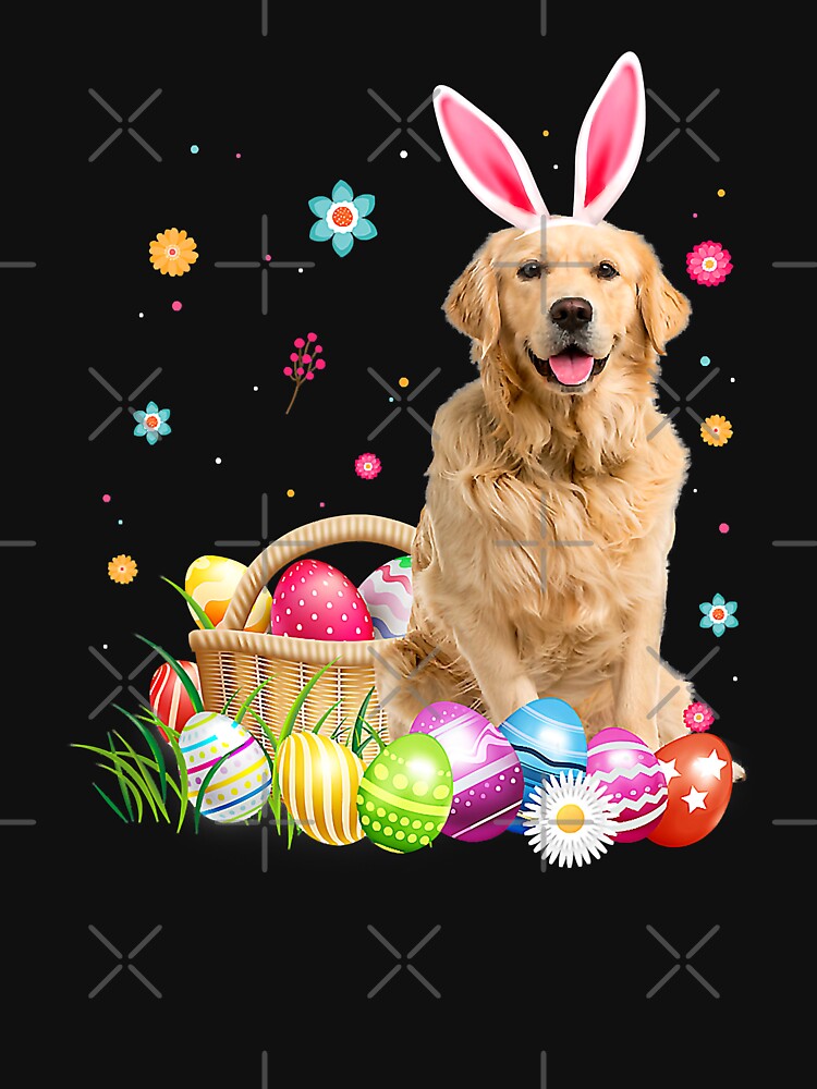 Happy Easter Cute Bunny Golden Retriever Wearing Bunny Ears by MichealExan T-Shirts, Hoodie, Sweatshirt (Image 3)