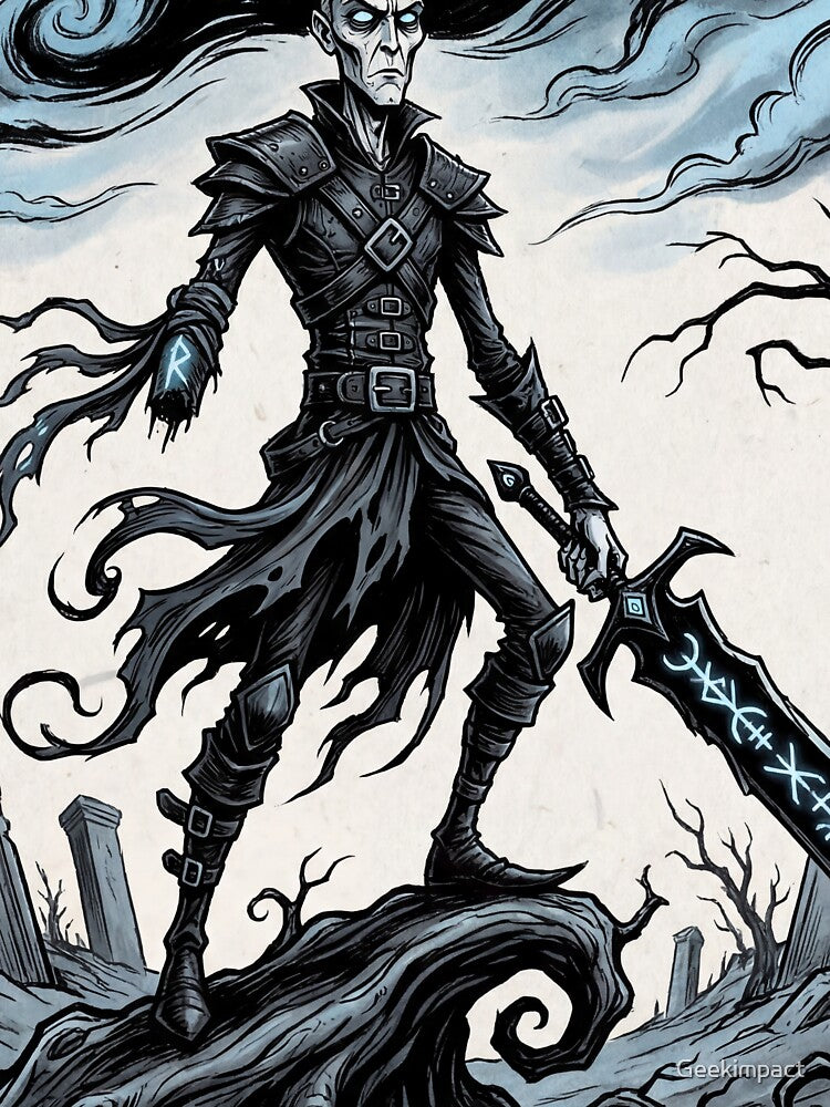 Tyr the Warrior Ancient Norse God Gothic style illustration by Vintage Designs + T-Shirts, Hoodie, Sweatshirt (Image 3)
