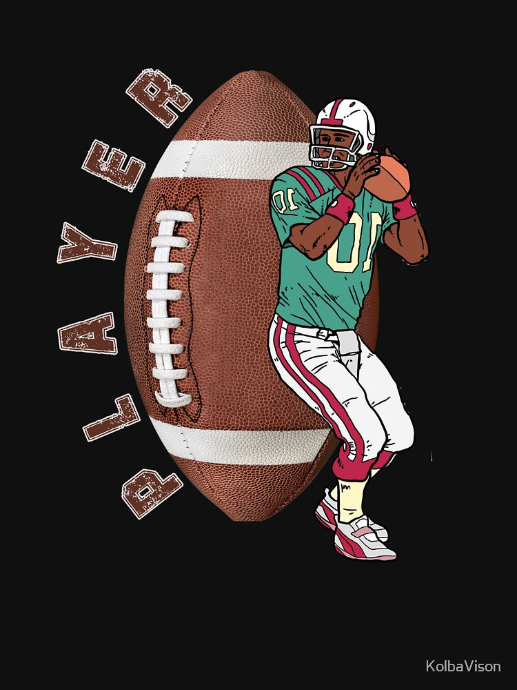 Football Player Design – American Football Quarterback Vintage Style Shirt for Fans and Players by KolbaVison... (Image 3)