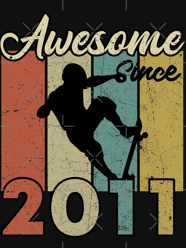 11th Birthday Awesome Since 2011 Skateboard 11 Years Old by TheWildStyle T-Shirts, Hoodie, Sweatshirt (Image 3)