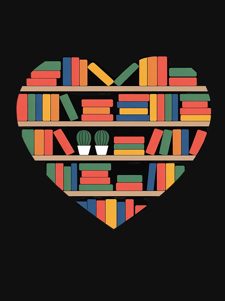 Bookshelf Heart Read Reading Gift Cute Literature by Idarmotar T-Shirts, Hoodie, Sweatshirt | BlankRebels.com (Image 3)