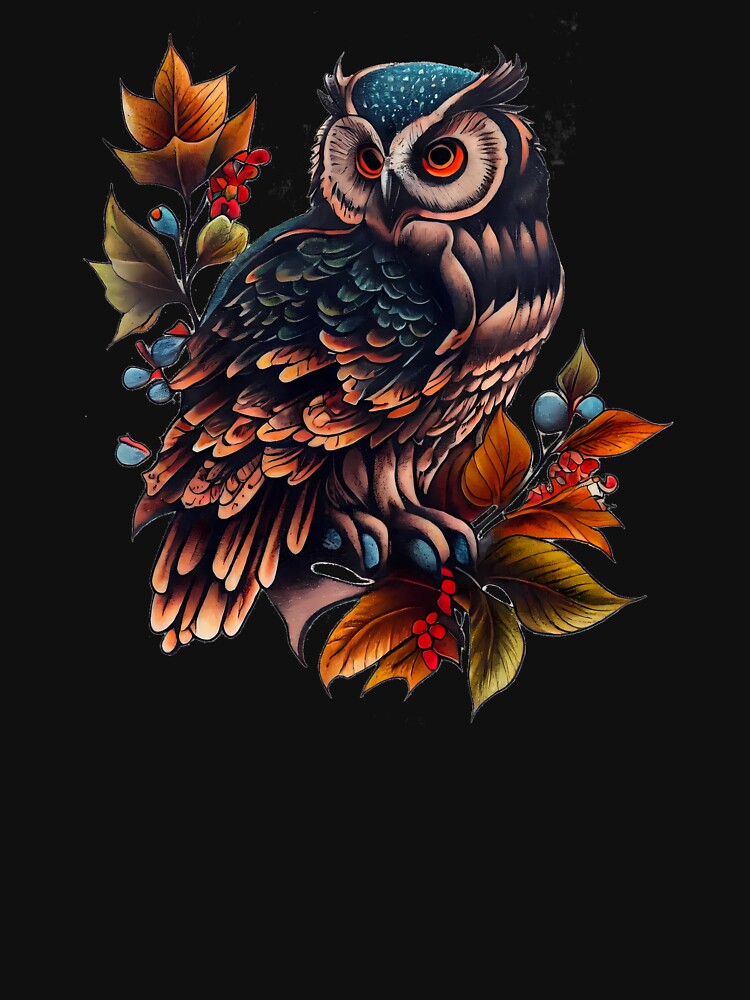 Traditional Owl Tattoo by TourDePassion T-Shirts, Hoodie, Sweatshirt | BlankRebels.com (Image 3)