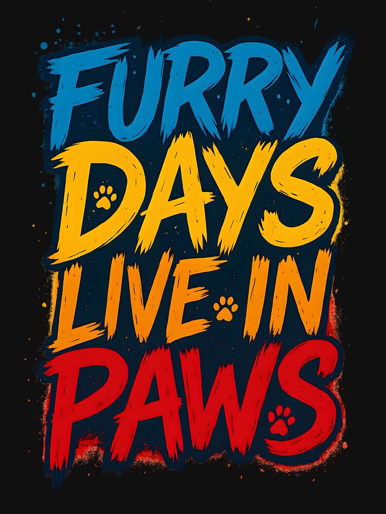 Furry Days Live in Paws – Pet Lovers Street-Art Design | Pawverse by Pawverse_KM T-Shirts, Hoodie, Sweatshirt (Image 3)