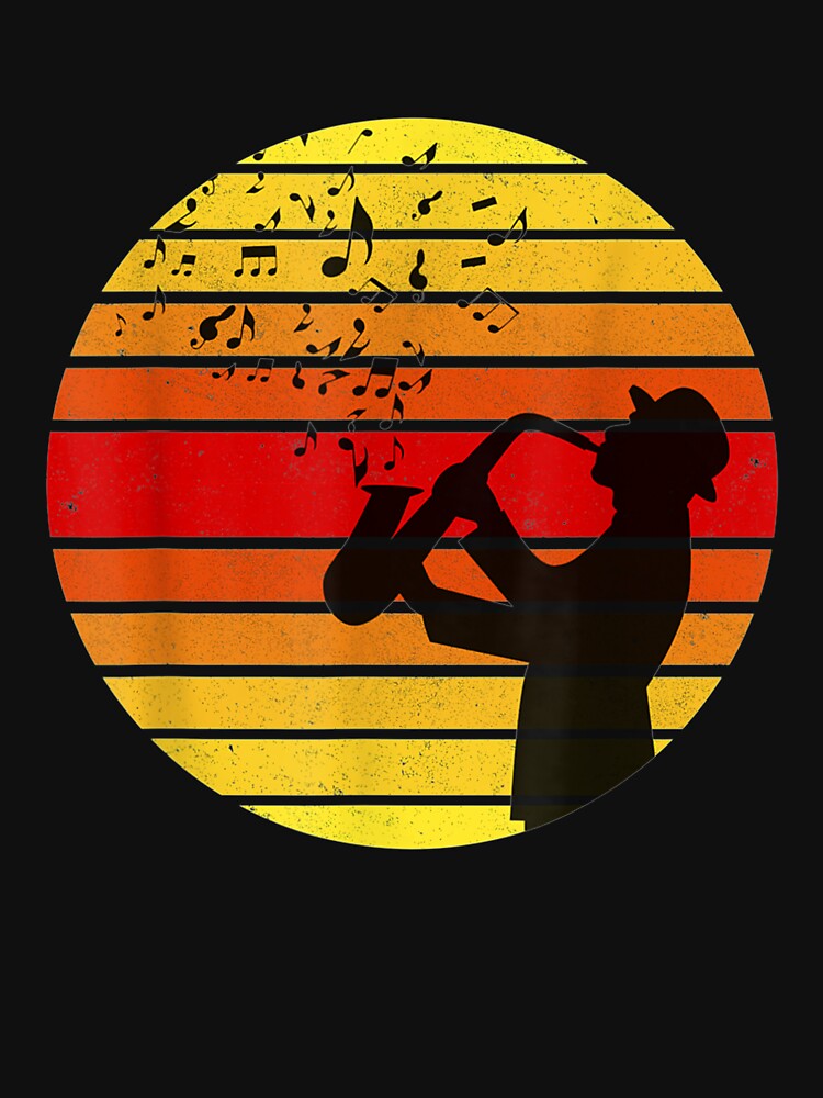 Vintage Retro Saxophone Jazz Music Lover Musician by manidala T-Shirts, Hoodie, Sweatshirt | BlankRebels.com (Image 3)