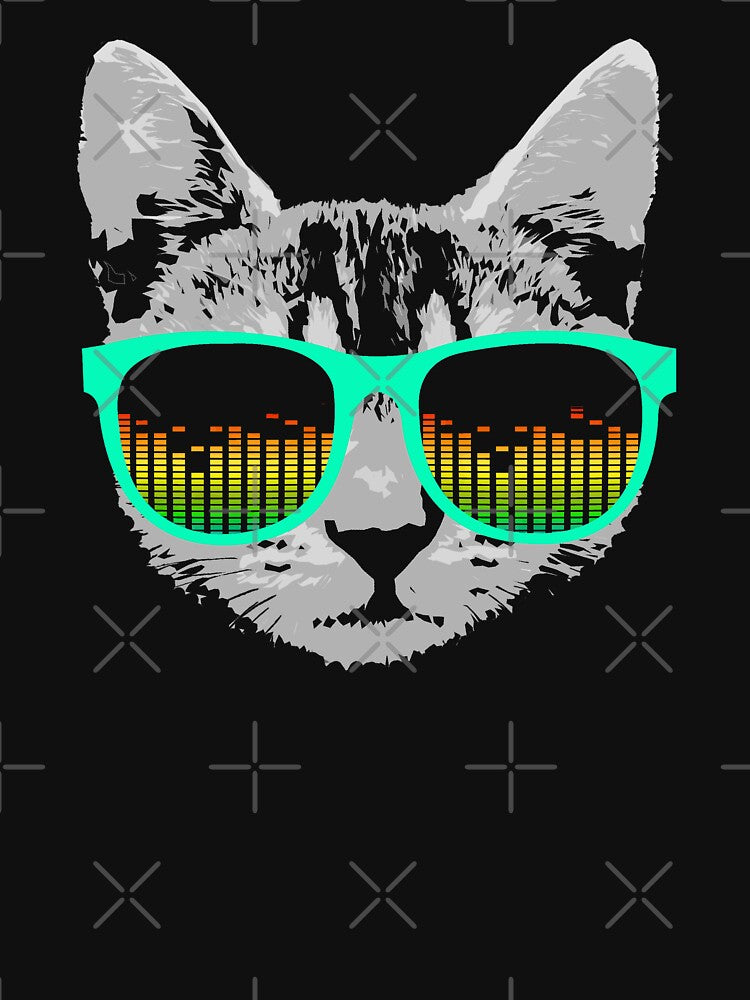 Funny Music Cat with Glasses by ROBOTFACE T-Shirts Hoodie, Sweatshirt | BlankRebels.com (Image 3)