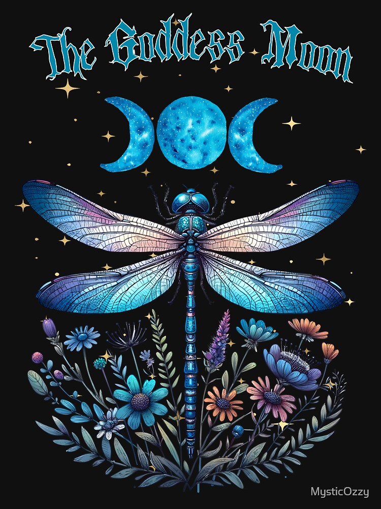 Enchanted Goddess Moon: A Cosmic Dragonfly's Magic by MysticOzzy T-Shirts, Hoodie, Sweatshirt | BlankRebels.com (Image 3)