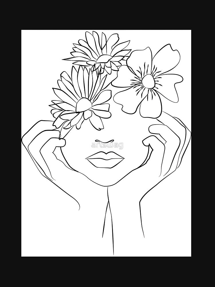 Minimalist Woman Line Art | Modern Abstract Female Illustration by RadiantGraphics T-Shirts, Hoodie, Sweatshirt (Image 3)
