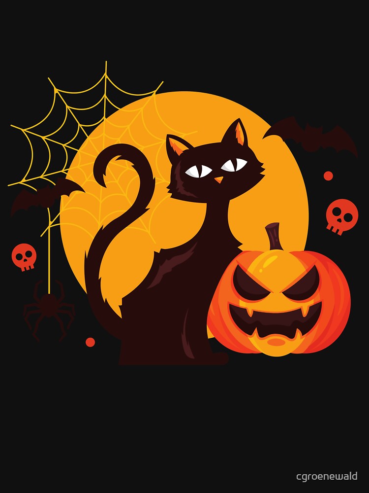 Halloween Black Cat and Full Moon by cgroenewald T-Shirts, Hoodie, Sweatshirt | BlankRebels.com (Image 3)
