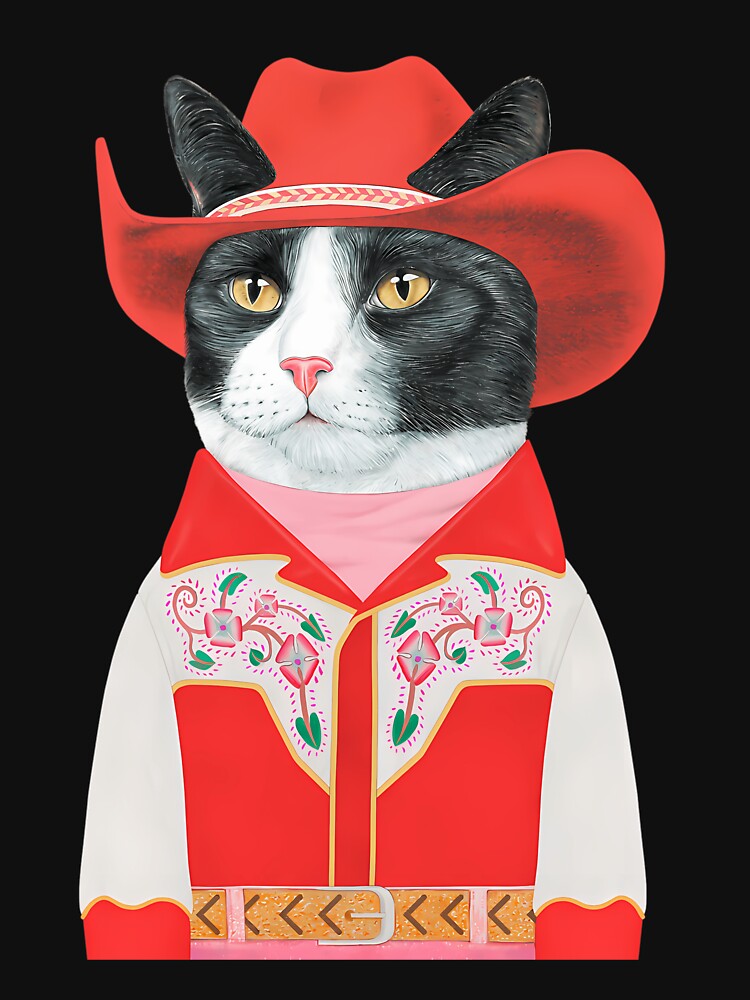 Tuxedo Cat Cowboy by rodrickusilene T-Shirts, Hoodie, Sweatshirt | BlankRebels.com (Image 3)