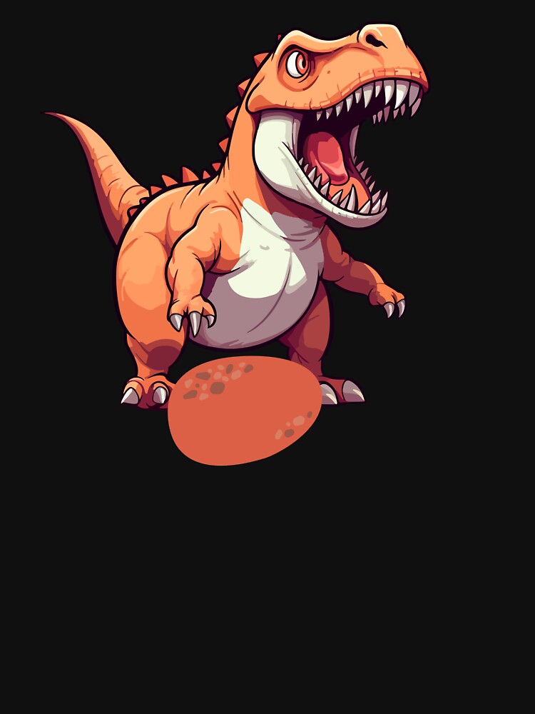 Fierce Dinosaur Protecting an Egg - Dark Prehistoric Guardian Art by LunaPrintCo T-Shirts, Hoodie, Sweatshirt (Image 3)