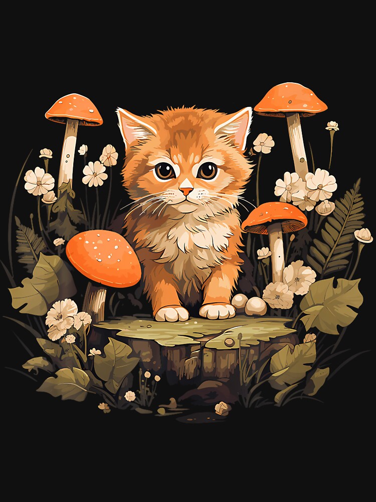 Cottagecore Cat Flower Aesthetic Mushroom For Women by markettathorn T-Shirts, Hoodie, Sweatshirt | BlankRebels.com (Image 3)