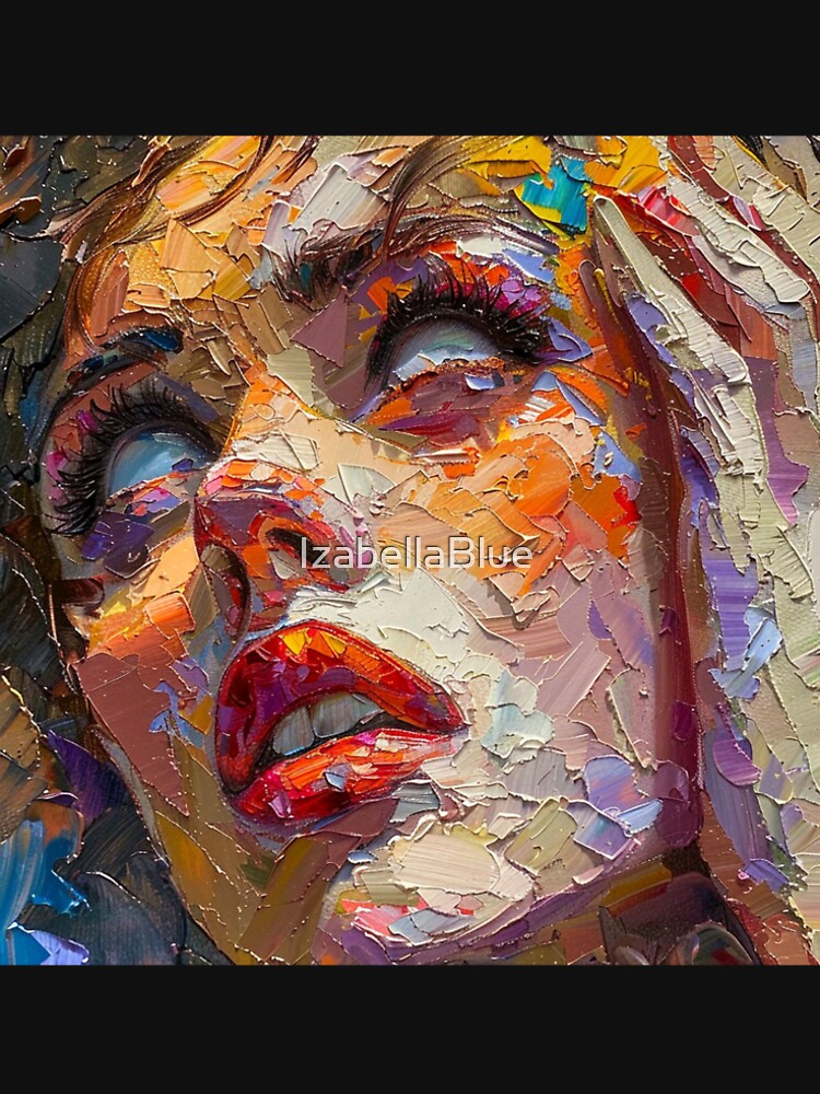 Heavy Oil Pallet Painting on Canvas of Girl With No Eyes, Gothic Dark Art Print by IzabellaBlue T-Shirts,... (Image 2)